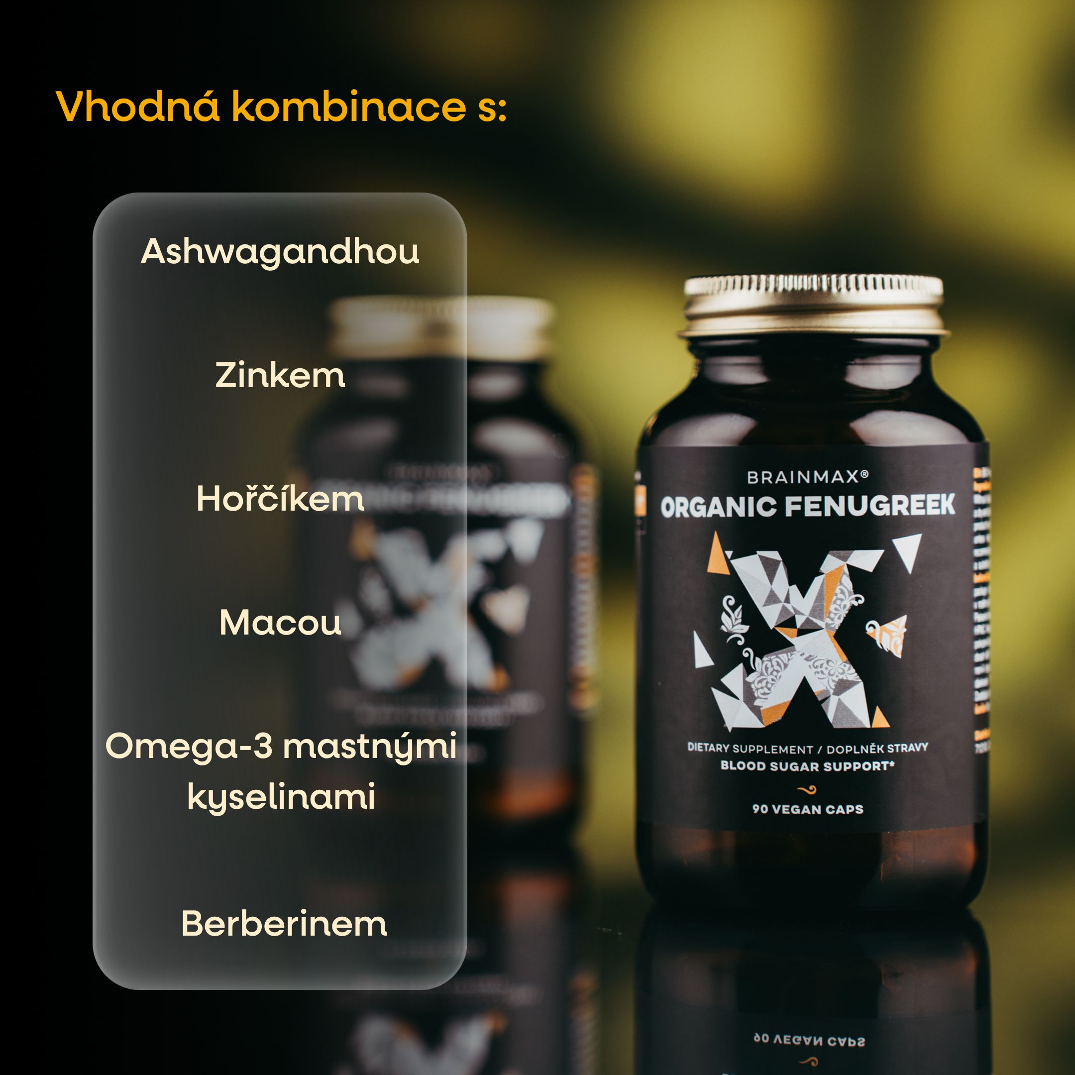 BrainMax Organic Fenugreek 700 mg, BIO Pískavice řecké seno, 90 rostlinných kapslí